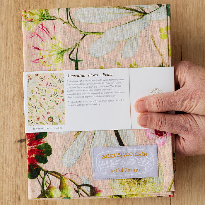 Angus & Celeste - Tea Towel - Australian Flora Peach