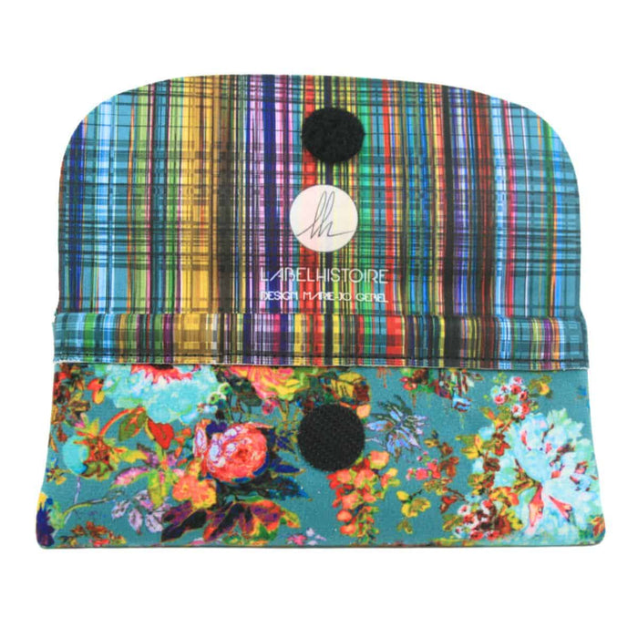 Colorathur - Velour Glasses Case - Envelope Style - Flowers Turquoise