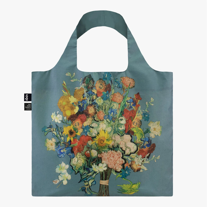 LOQI - Recycled Shopping Bag - Van Gogh - Museum Blue Pattern