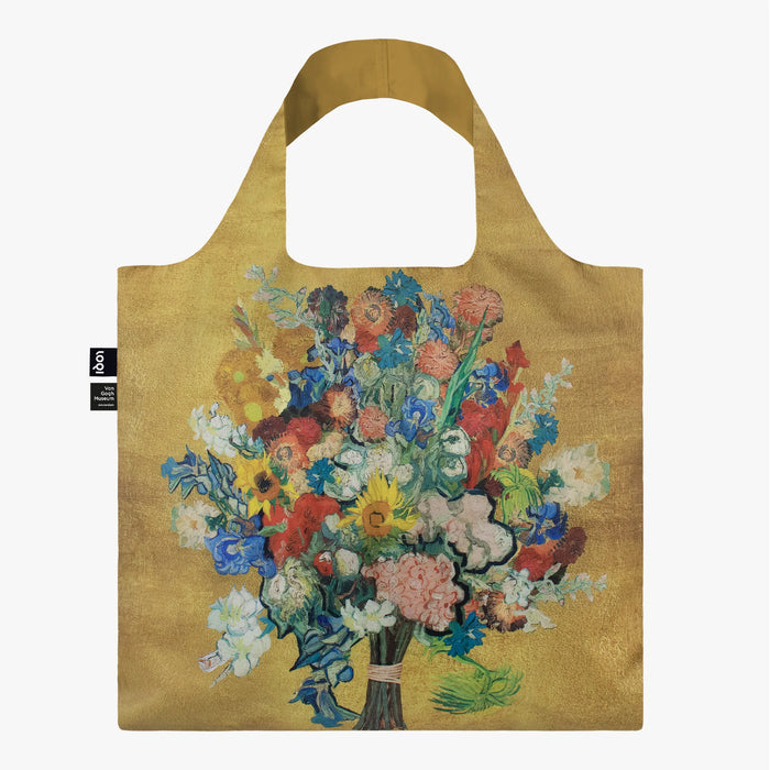 LOQI - Recycled Shopping Bag - Van Gogh - Museum Gold Pattern