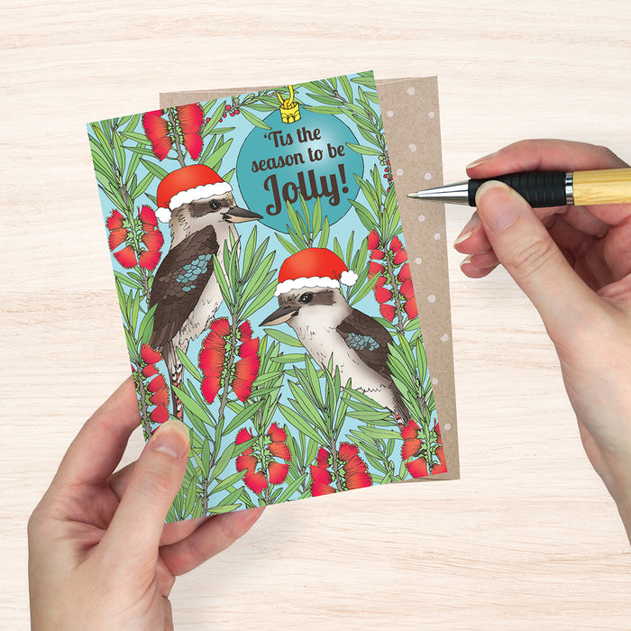 Victoria McGrane - Christmas Card - Jolly Kookaburras