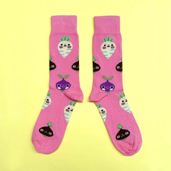 Tightology X Hannakin - Veggie Socks - Pink