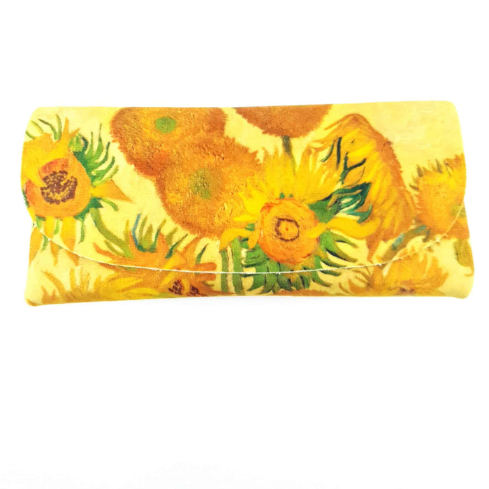 Colorathur - Velour Glasses Case - Envelope Style - Van Gogh - Sunflowers on Yellow