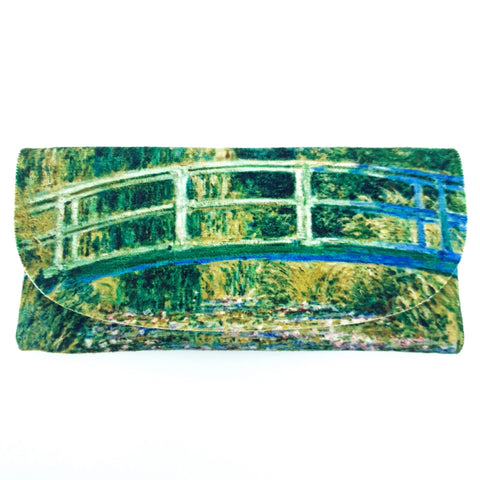 Colorathur - Velour Glasses Case - Envelope Style - Monet - Le Pont Japonois Verde