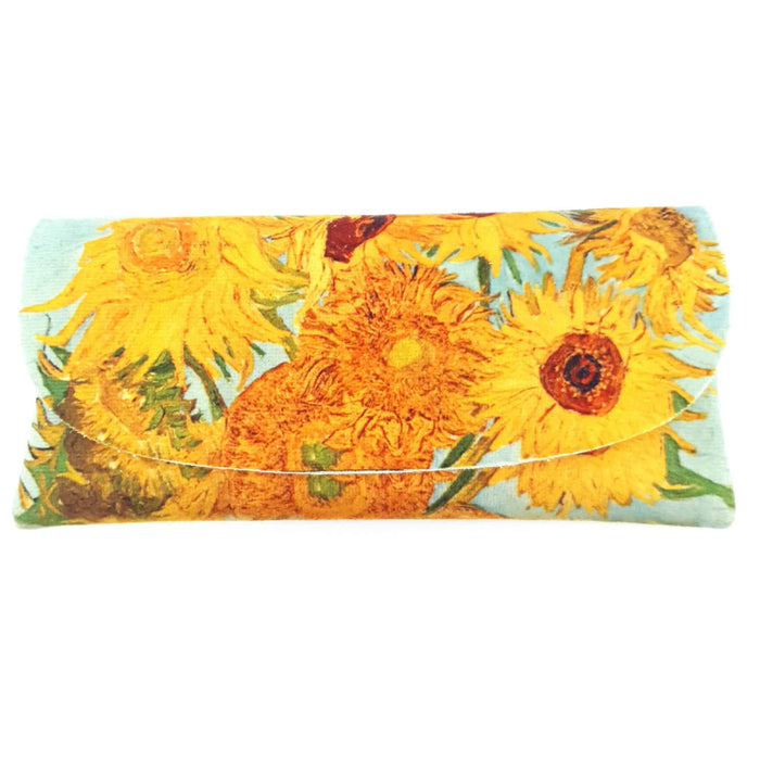 Colorathur - Velour Glasses Case - Envelope Style - Van Gogh - Sunflowers Blue