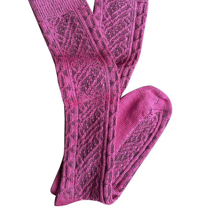 Tightology - Vintage -Long Merino Wool Socks - Fuchsia
