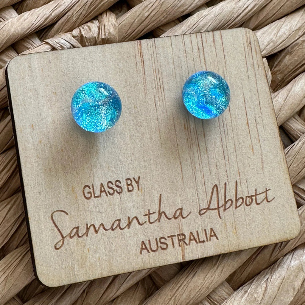 Samantha Abbot - Glass Stud Earrings - Waterbaby