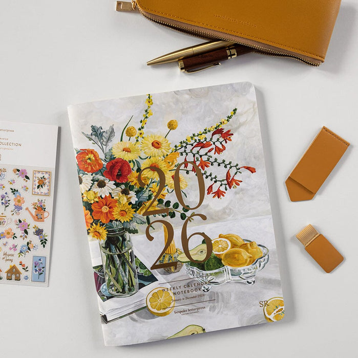 Bespoke Letterpress - 2026 Weekly Calendar Notebook