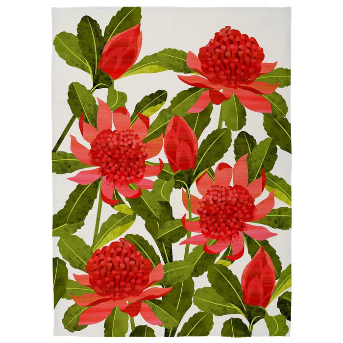 Print Sisters - Recycled Microfibre Tea Towel - Waratah