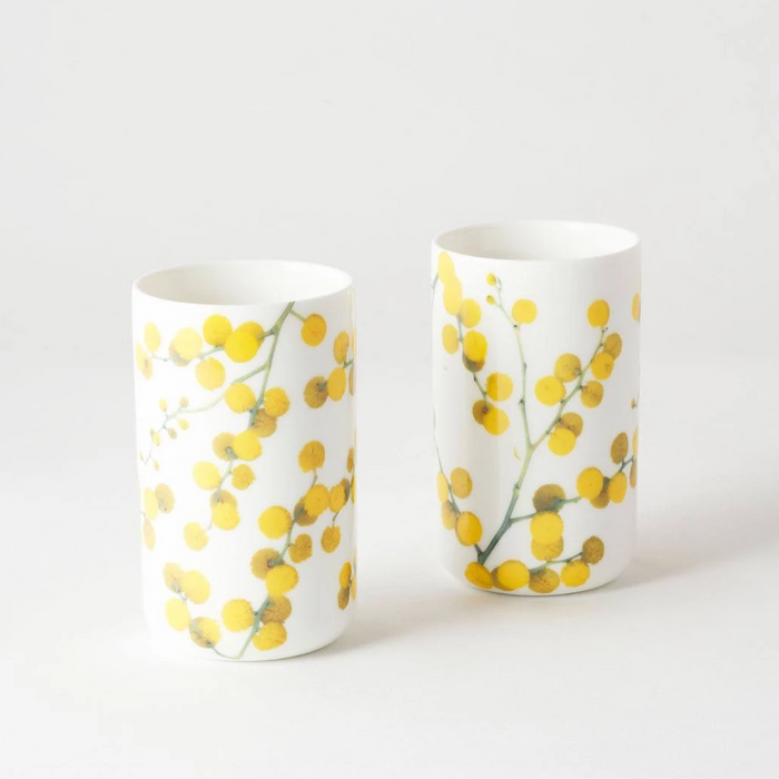 Angus & Celeste - Ceramic Tumblers - Set of 2 - Wattle Blossom