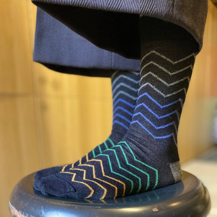 Tightology - Waves - Merino Socks - Black