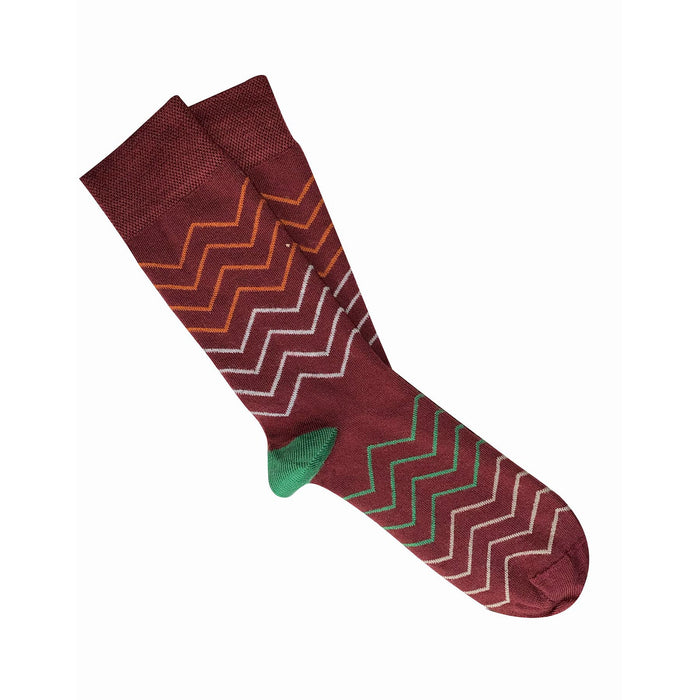 Tightology - Waves - Merino Socks - Burgundy