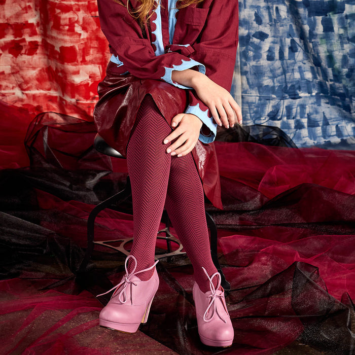 Tightology - Weave- Organic Cotton Tights - Bordeaux