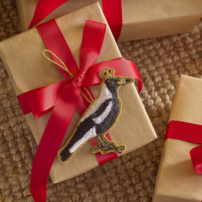 Velvet & Vixen - Christmas Tree Decoration - Shiny Bandit Magpie