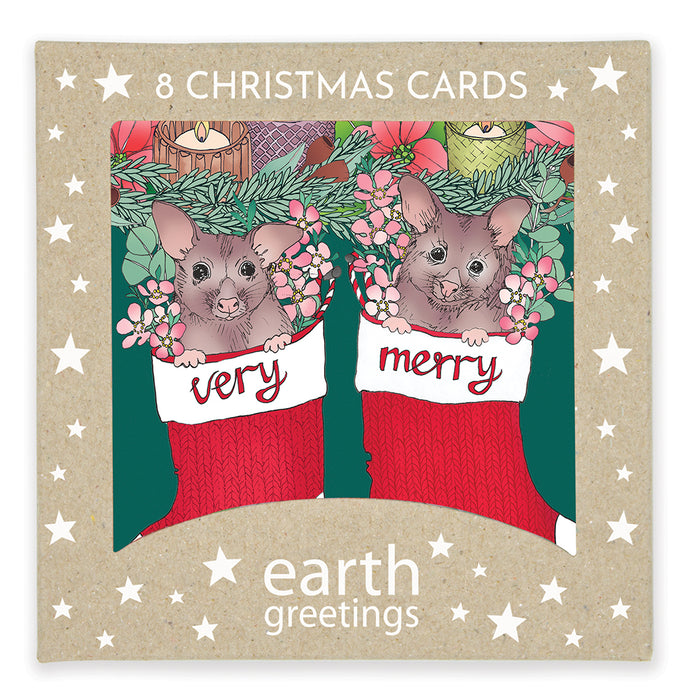 Victoria McGrane - Christmas Gift Cards - Pack of 8 - Merry Possums