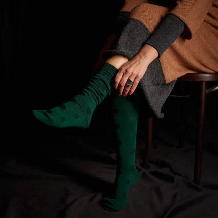 Tightology - Yayoi - Long Merino Socks - Green