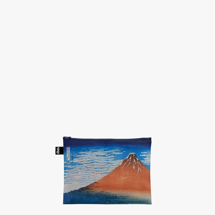 LOQI - Set of 3 Recycled Zip Pockets - Katsushika Hokusai