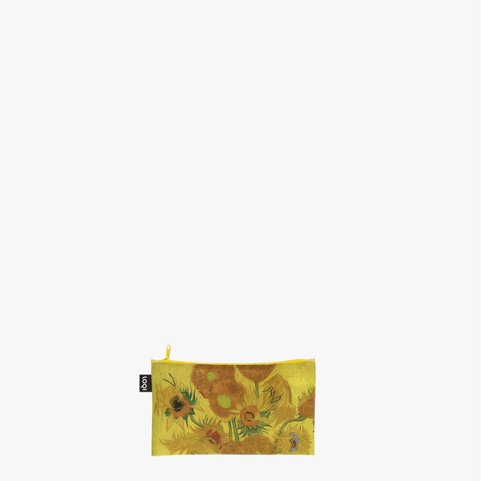 LOQI - Set of 3 Recycled Zip Pockets - Vincent Van Gogh - Sunflowers, Self-Portrait, Almond Blossom
