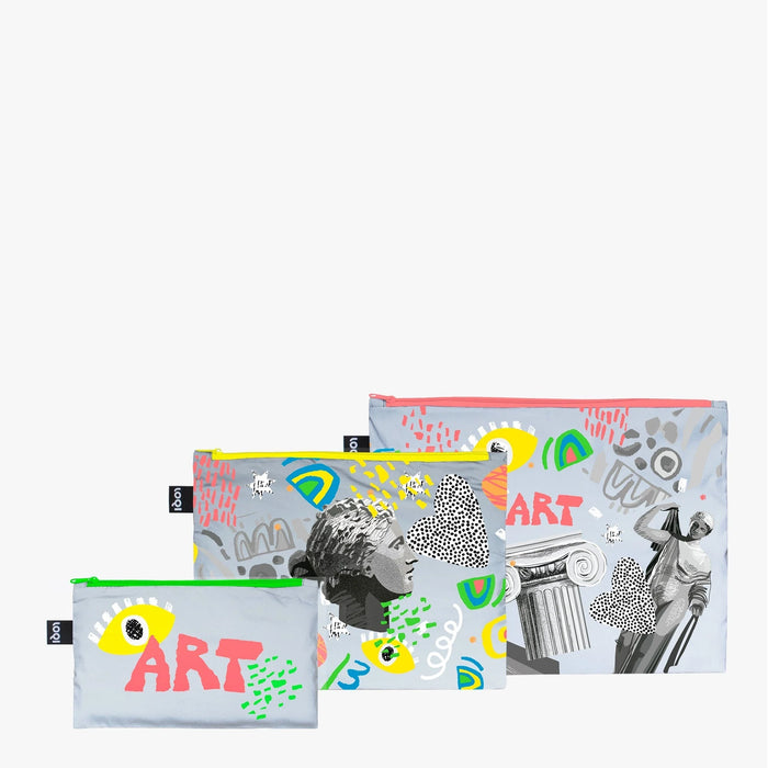 LOQI - Set of 3 Reflective Zip Pockets - CLASSIC ART