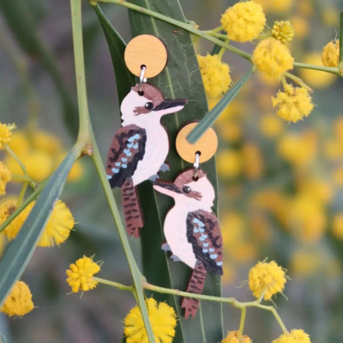 Pixie Nut & Co - Wooden Earrings - Kookaburras