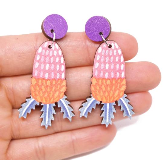 Pixie Nut & Co - Wooden Earrings - Banksia