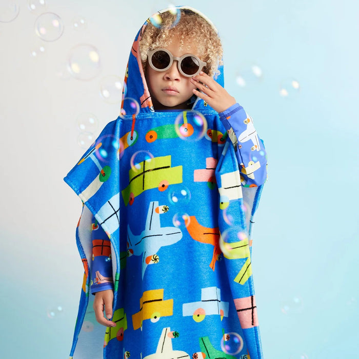 Halcyon Nights - Kids' Hooded Towel / Swim Poncho - Beep Beep