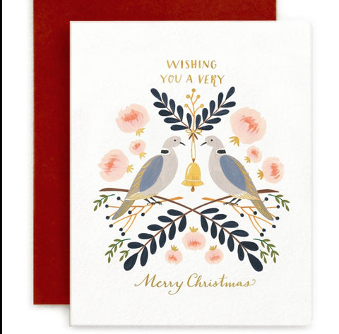 Bespoke Letterpress - Christmas Greeting Card - Wishing You a Very Merry Christmas