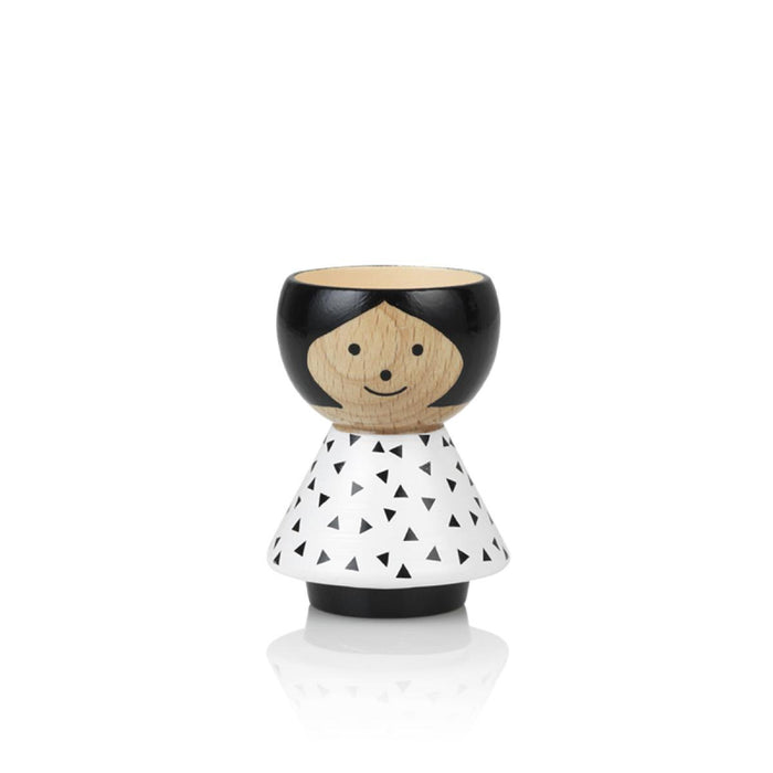 Lucie Kaas - Bordfolk Egg Cup - Bianca - Black & White Triangles