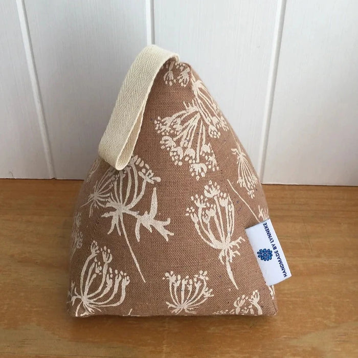 Handmade by Lynneke - Wheat & Lavender Door Stopper - Blooming Thistle - Mocha