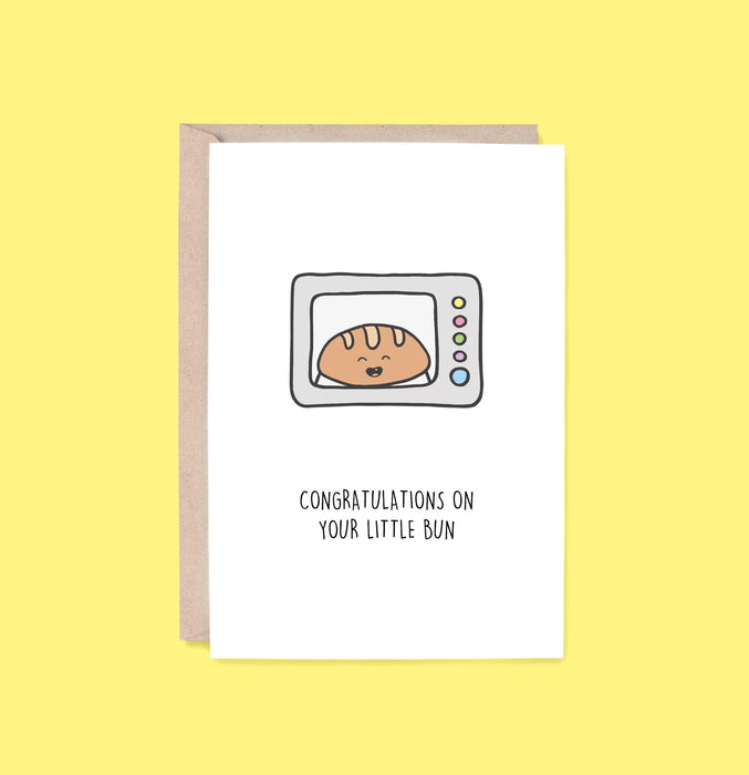 Hey Hunny - Funny Punny New Baby Card - Bun In The Oven