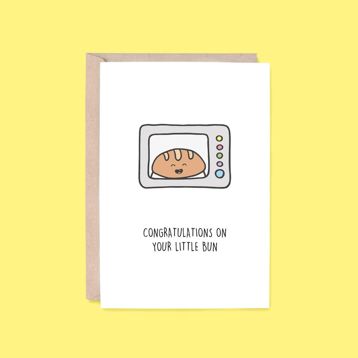 Hey Hunny - Funny Punny New Baby Card - Bun In The Oven