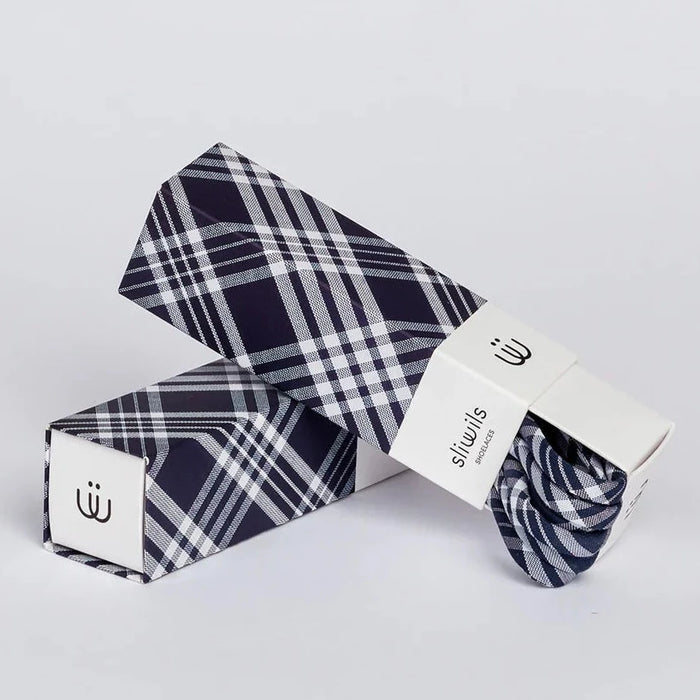 SLIWILS - Shoelaces - Tartan - Oxford Navy