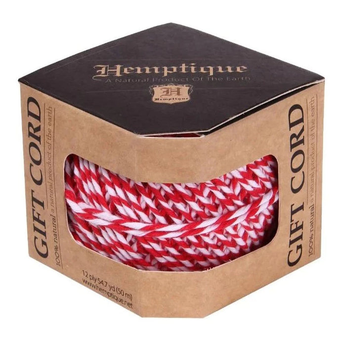 Hemptique - Cotton Bakers Twine - Red/White - 50M