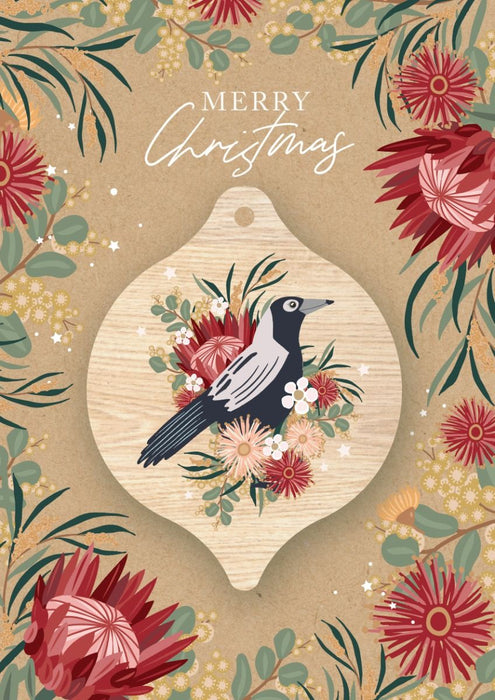 Aero Images - Christmas Card with Wooden Bauble- Christie Williams - Magpie