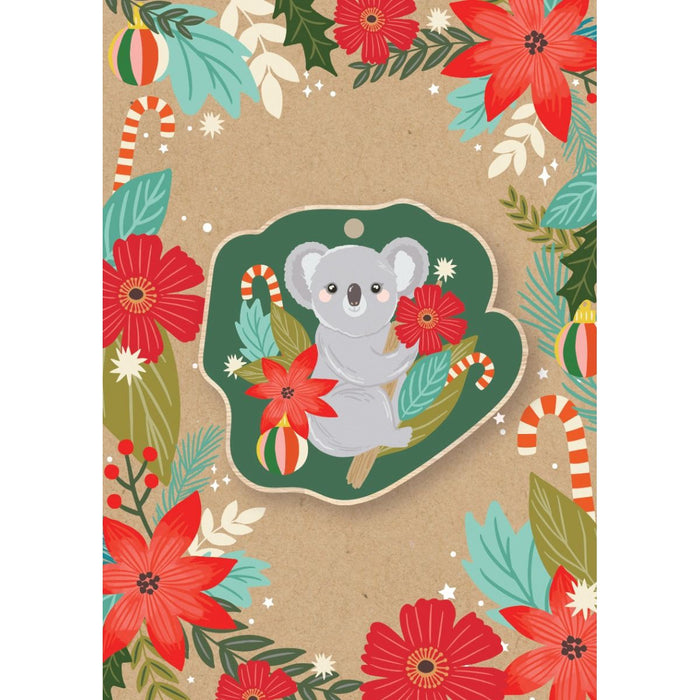 Aero Images - Christmas Card with Wooden Decoration - Christie Williams - Koala