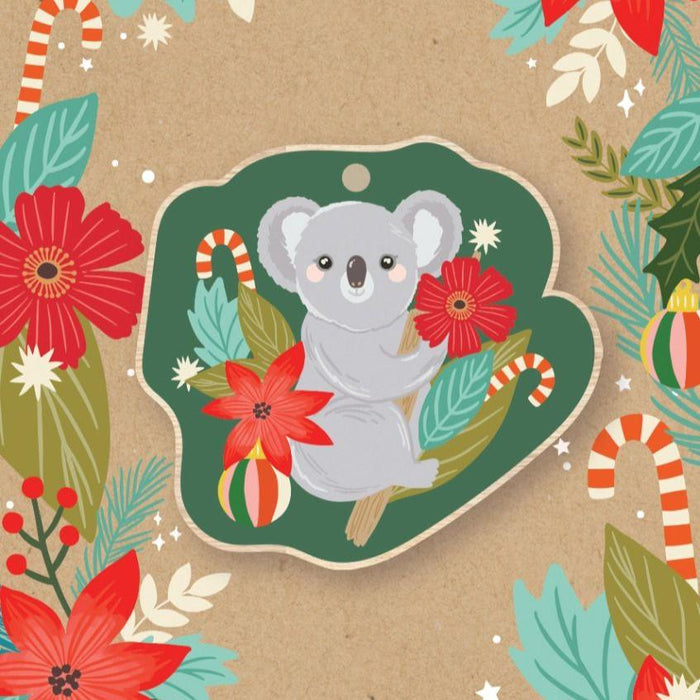 Aero Images - Christmas Card with Wooden Decoration - Christie Williams - Koala