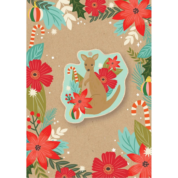 Aero Images - Christmas Card with Wooden Decoration - Christie Williams - Kangaroo