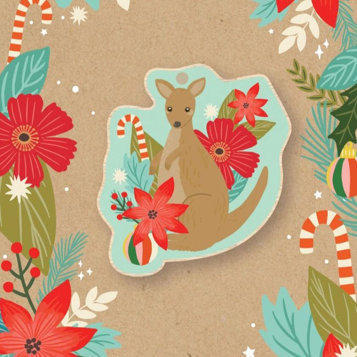 Aero Images - Christmas Card with Wooden Decoration - Christie Williams - Kangaroo