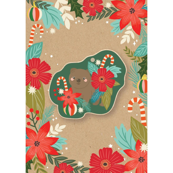 Aero Images - Christmas Card with Wooden Decoration - Christie Williams - Wombat