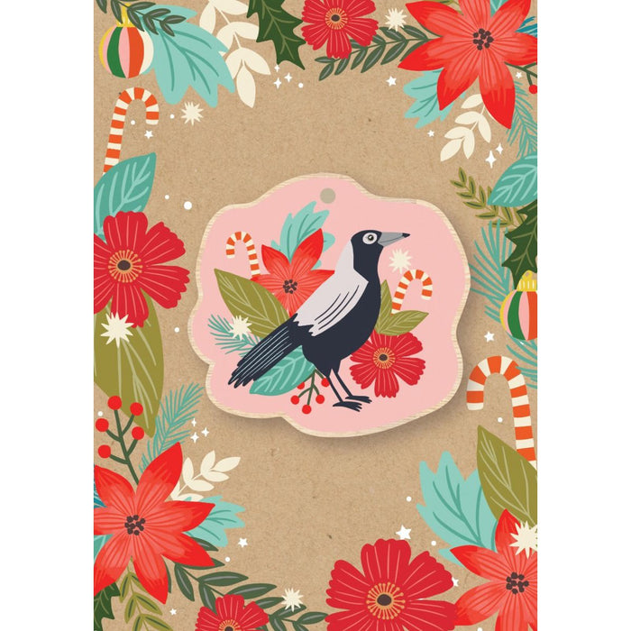 Aero Images - Christmas Card with Wooden Decoration - Christie Williams - Magpie