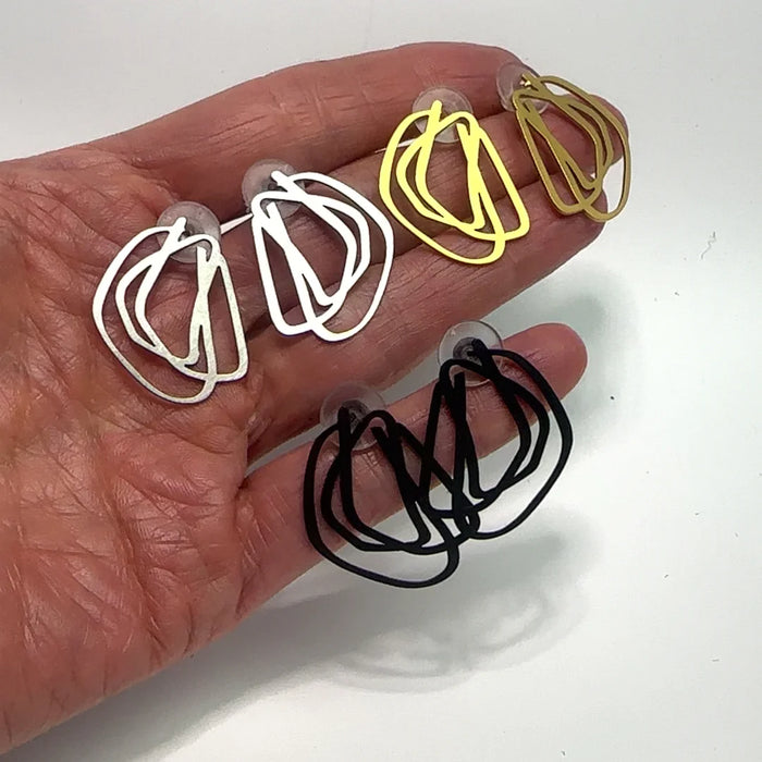 inSync Design - Loop Stud Earrings - BlackPlate