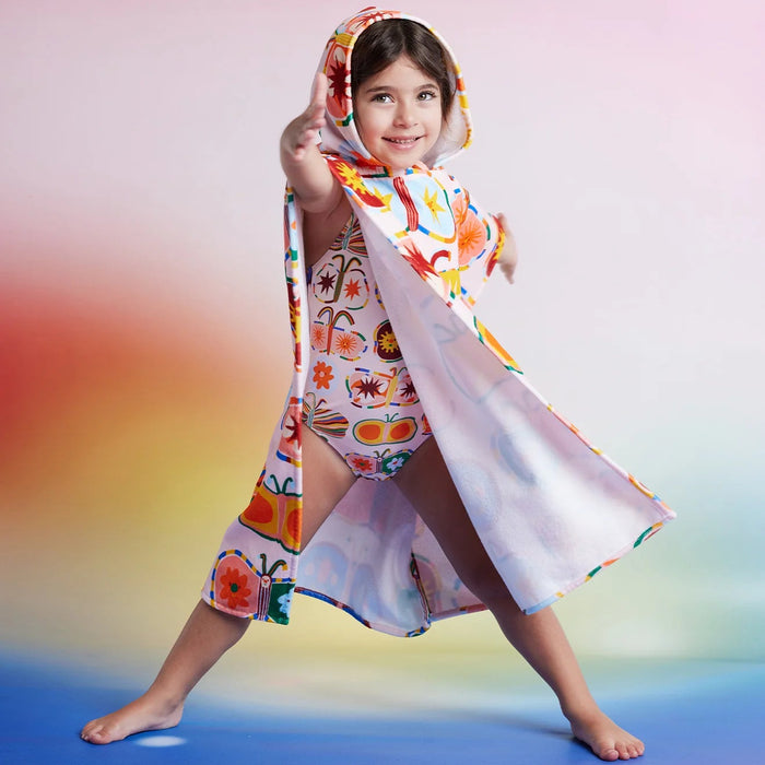 Halcyon Nights - Kids' Hooded Towel / Swim Poncho - Flutterby