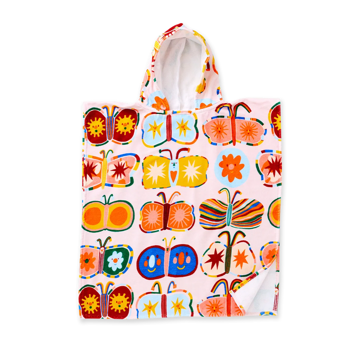 Halcyon Nights - Kids' Hooded Towel / Swim Poncho - Flutterby