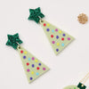 Martha Jean - Christmas Tree Earrings - Green & Spotty Green