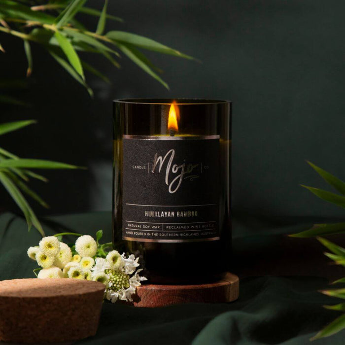 Mojo Candle Co - Wine Bottle Candle - Black Label Collection - Himalayan Bamboo