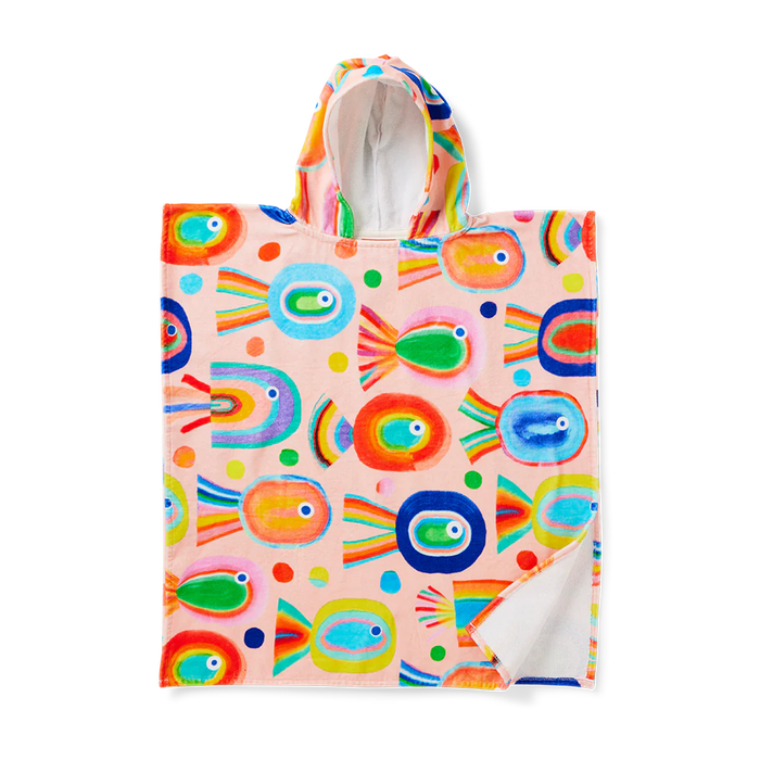 Halcyon Nights - Kids' Hooded Towel / Swim Poncho - Fancy Fins