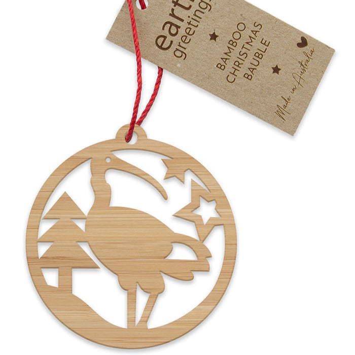 Earth Greetings - Bamboo Bauble - Australian Ibis