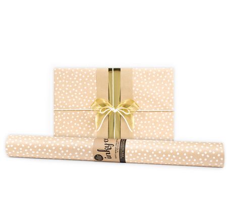 Inky Co - Kraft Roll Wrap - Pebbles White