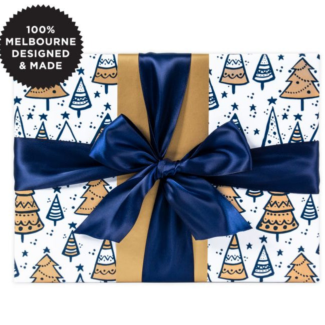 Inky Co - Christmas Gloss Roll Wrap - Kerstbloom Navy Gold