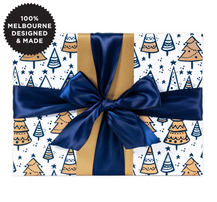 Inky Co - Christmas Gloss Roll Wrap - Kerstbloom Navy Gold